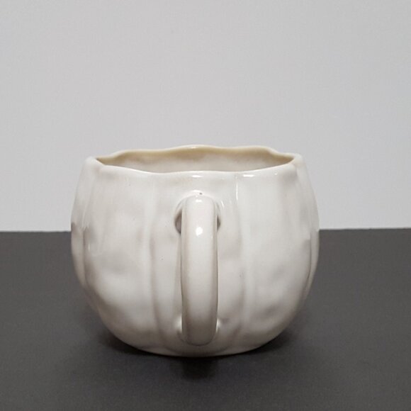 NEW RARE Williams Sonoma White Sculptural Pumpkin Mug 21 OZ Stoneware - Picture 4 of 7